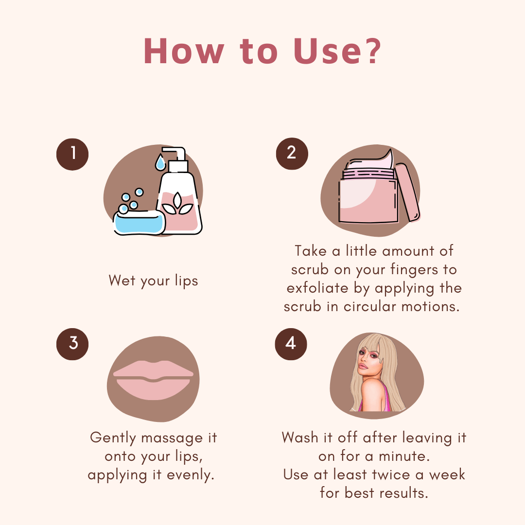 Coco Crush Rose Coconut Lips Scrub For Lightening & Brightening Dark Lips - ROSELIPSCRUB25G
