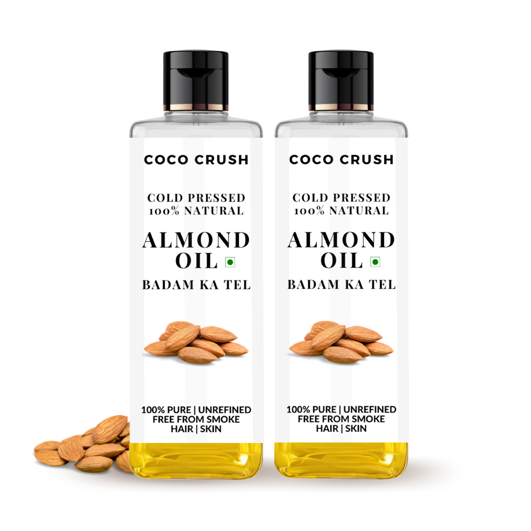 Coco Crush Cold-Pressed Virgin Almond Oil, Pack of 2 - 200ML each