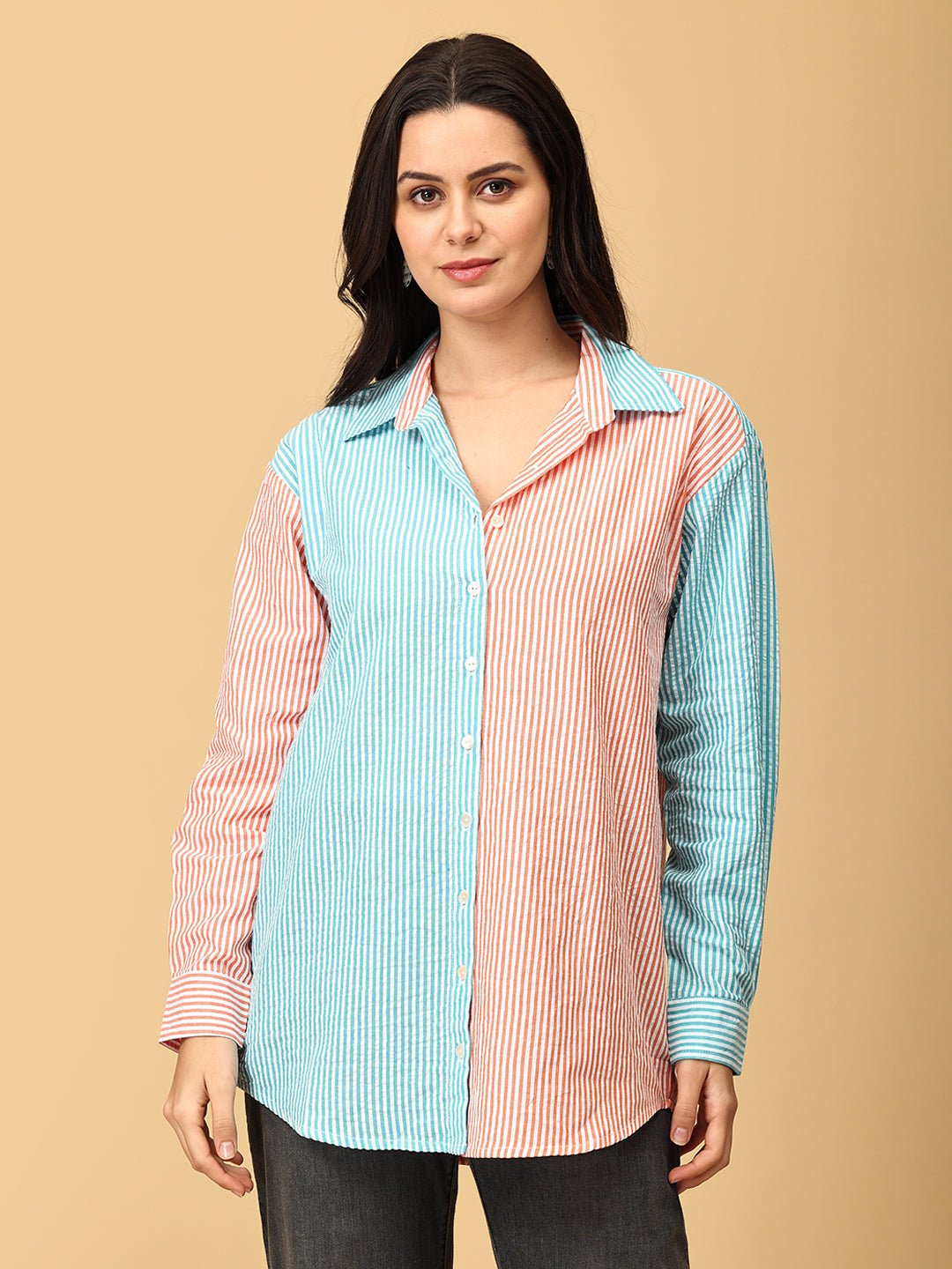 Color Carnival Oversized Shirt - WNT - SK - CLRCN - S