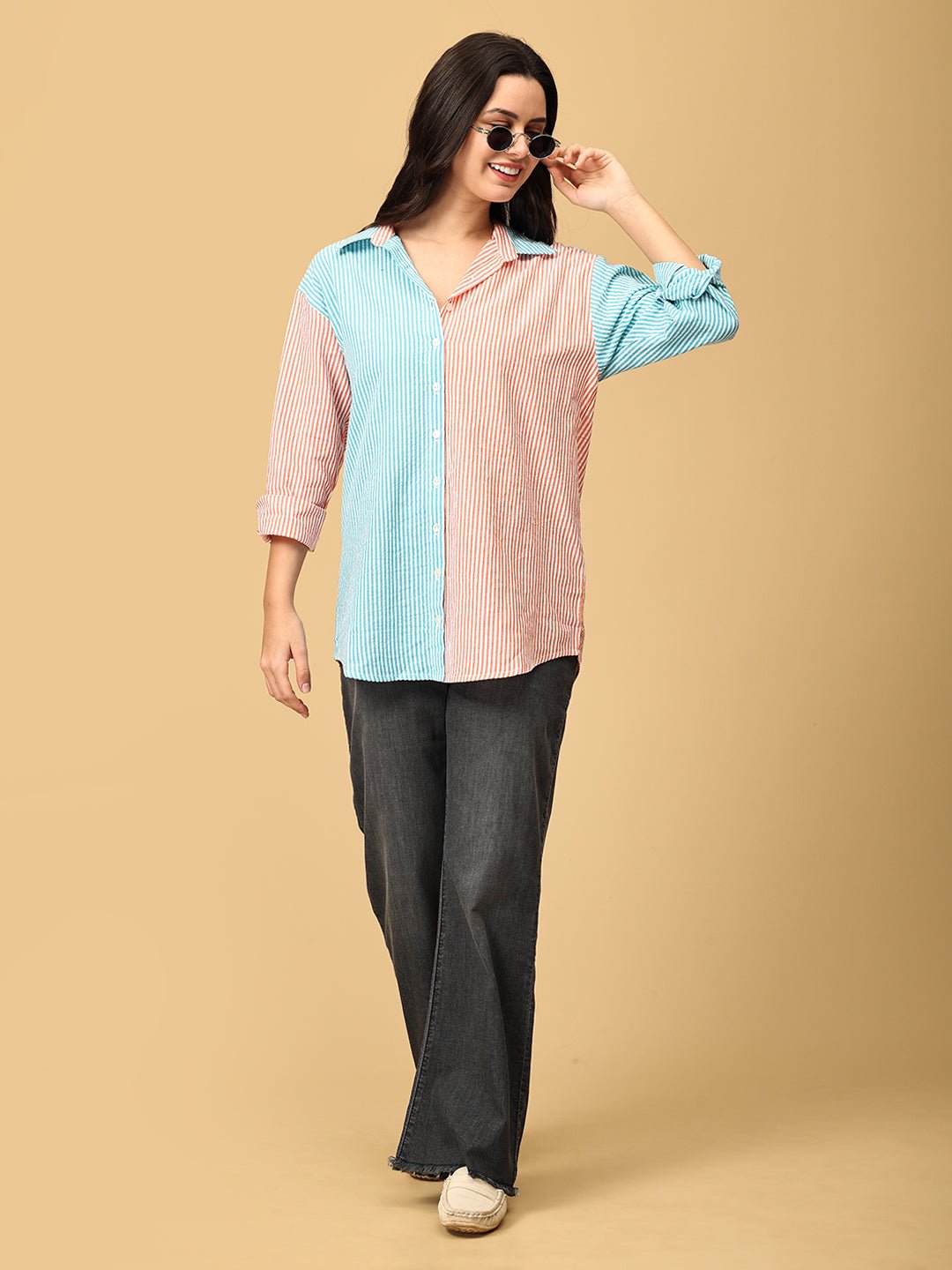 Color Carnival Oversized Shirt - WNT - SK - CLRCN - S