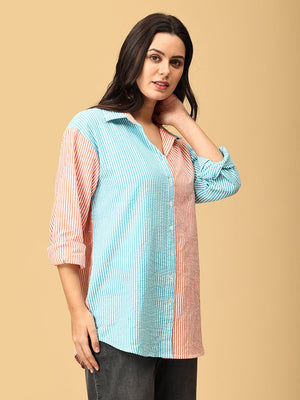 Color Carnival Oversized Shirt - WNT - SK - CLRCN - S