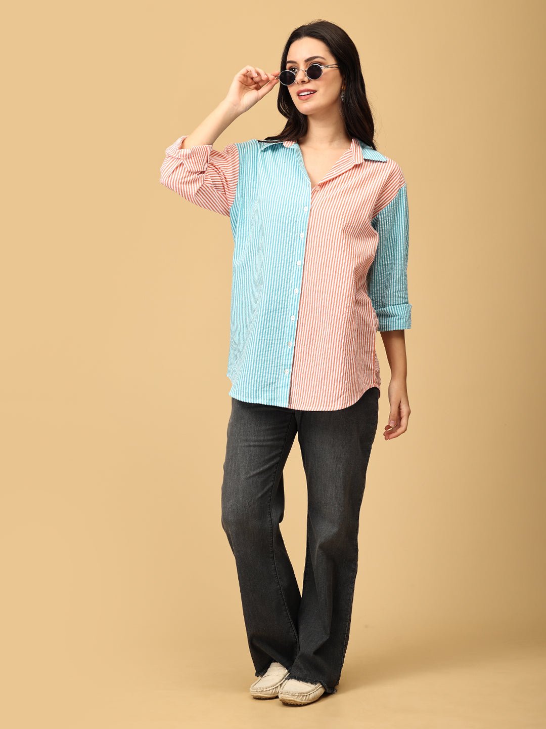 Color Carnival Oversized Shirt - WNT - SK - CLRCN - S