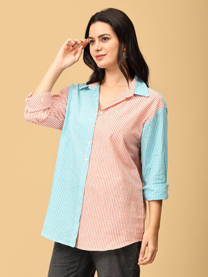 Color Carnival Oversized Shirt - WNT - SK - CLRCN - S
