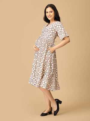 Color Crush Maternity and Nursing Dress - DRS - SK - CLOCR - S