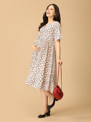 Color Crush Maternity and Nursing Dress - DRS - SK - CLOCR - S