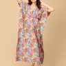 Color Crush Maternity and Nursing Kaftan Nighty - NW - SK - CLRSH - S