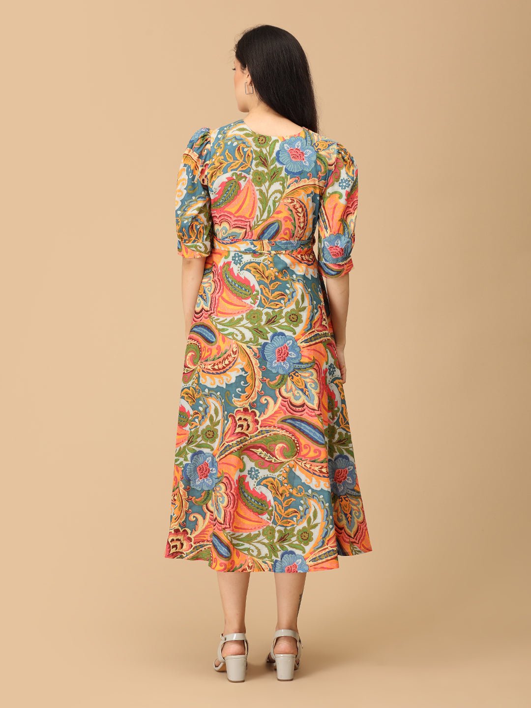 Color Drip Maternity and Nursing Wrap Dress - DRS - SK - CLRDP - S