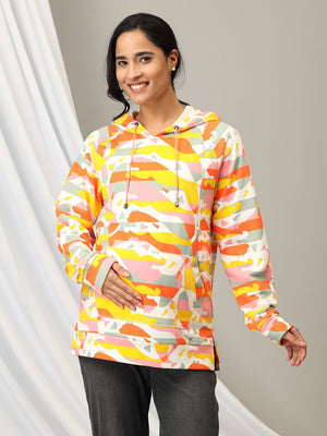 Color Splash maternity and Nursing Hoodie Sweatshirt - MNSWT - SD - CLRS - S