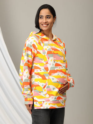 Color Splash maternity and Nursing Hoodie Sweatshirt - MNSWT - SD - CLRS - S