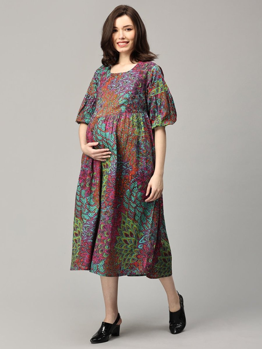 Colorburst Chic Maternity and Nursing Dress - DRS-SK-CLBC-S