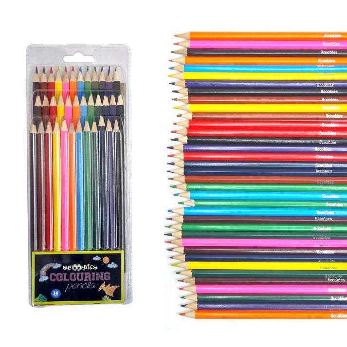 Scoobies Coloring Pencils - Pack of 36 Multi-Color Pencils