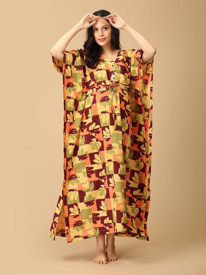 Colors Of Imagination Maternity and Nursing Kaftan Nighty - NW - SK - CLIMG - S