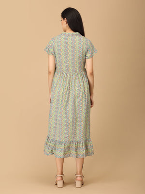 ColorWhirl Maternity and Nursing Dress - DRS - SK - CLRWR - S
