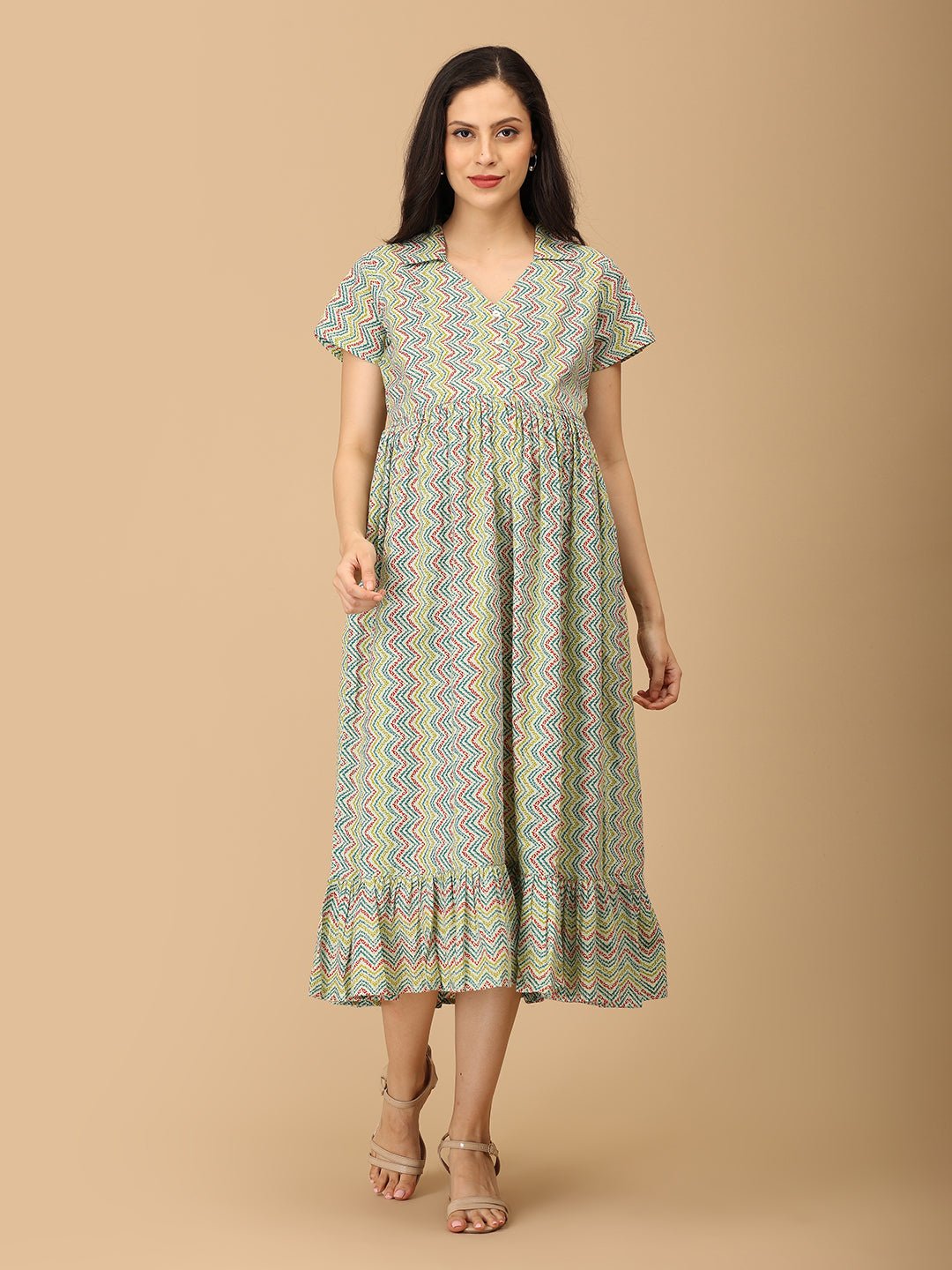 ColorWhirl Maternity and Nursing Dress - DRS - SK - CLRWR - S