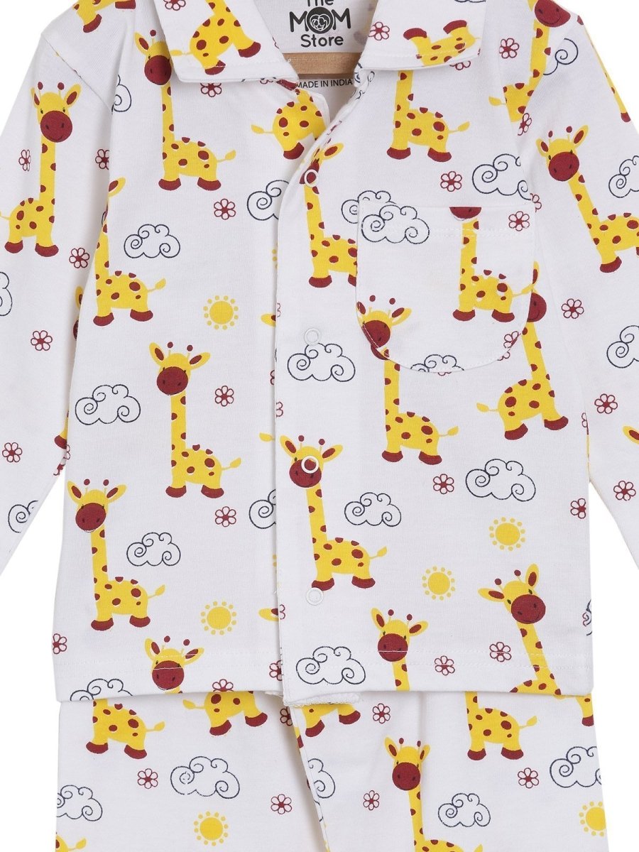 Combo of 2 Baby Pajama Sets - Tall as a Giraffe & Meow Meow - PYJ-2-TGMW-0-6