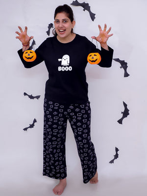 Combo Of 2: Boo Matching Pajama Set For Mom And Baby - Halloween Costumes