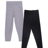 Combo of 2 Girls Full Length Leggings-Black and Grey - GLLG-2-BG-0-6
