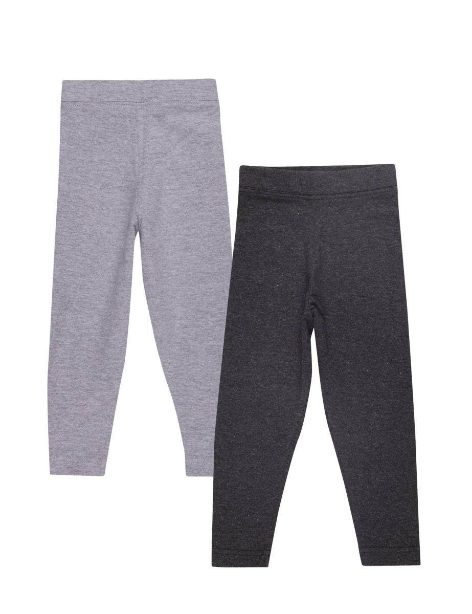 Combo of 2 Girls Full Length Leggings-Charcoal Grey and Grey - GLLG-2-CG-0-6