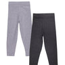 Combo of 2 Girls Full Length Leggings-Charcoal Grey and Grey - GLLG-2-CG-0-6
