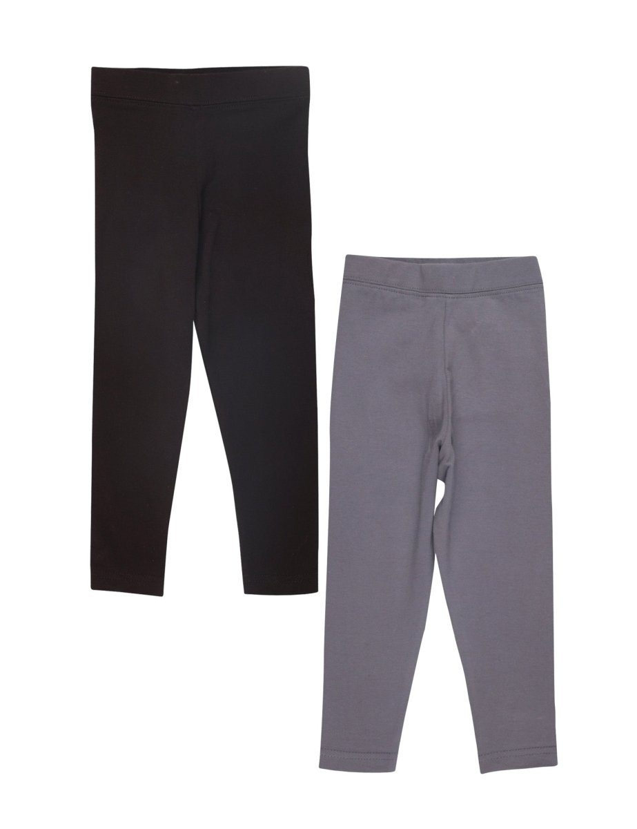 Combo of 2 Girls Full Length Leggings-Frost Grey and Brown - GLLG-2-FB-0-6