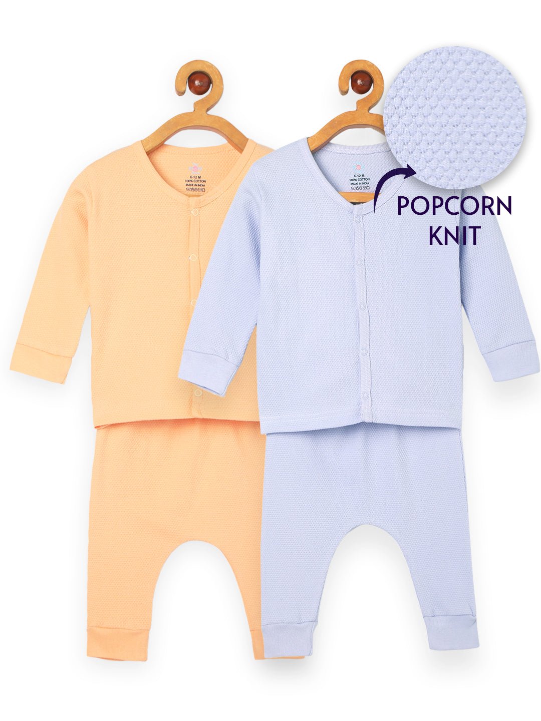 Combo of 2 Infant Sets: Pastel Orange & Lavender Infant Set