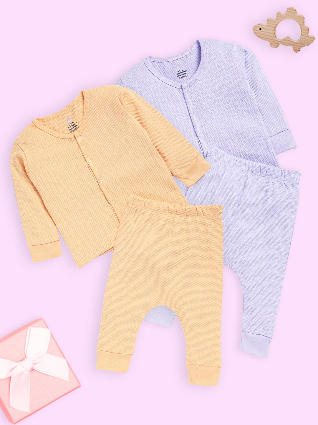 Pastel Orange & Lavender Infant Set