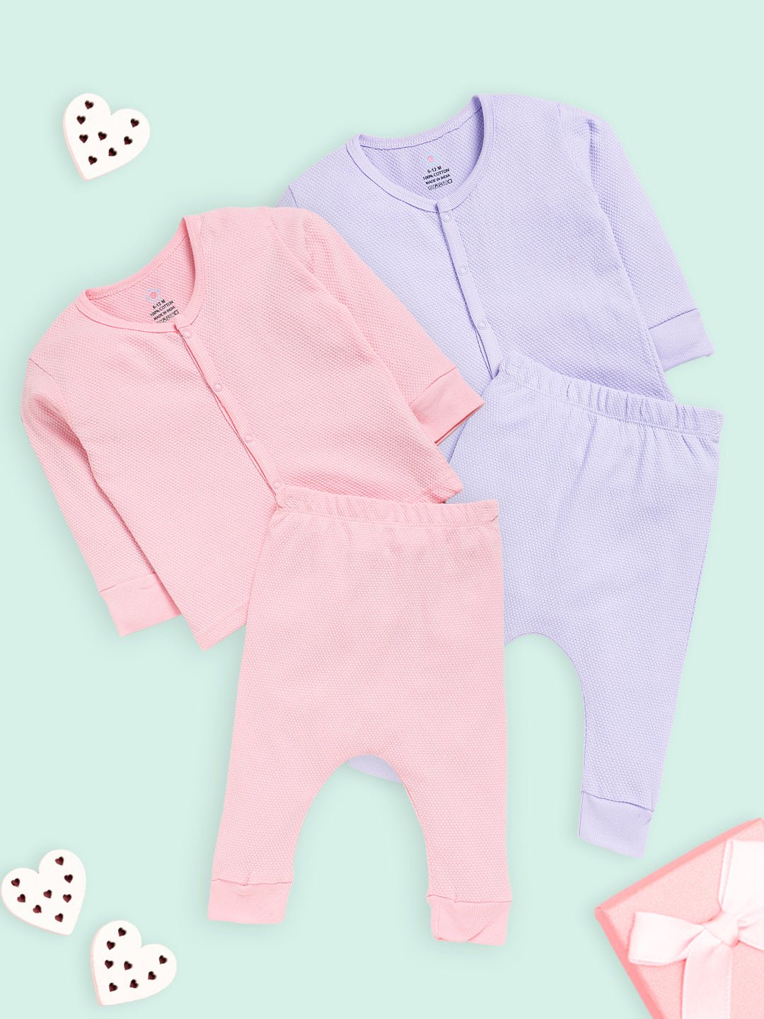Pastel Pink & Lavender Infant Set