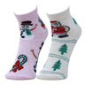 Combo Of 2 Kids Ankle Length Socks:Dear Santa-Pink, Ecru - SOC2-AF-DREC-6-12