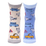 Combo Of 2 Kids Ankle Length Socks:Fly High:Ecru,Blue - SOC2-AF-FHEB-1-2