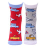 Combo Of 2 Kids Ankle Length Socks::Fly High:Red,Grey - SOC2-AF-FHRG-1-2