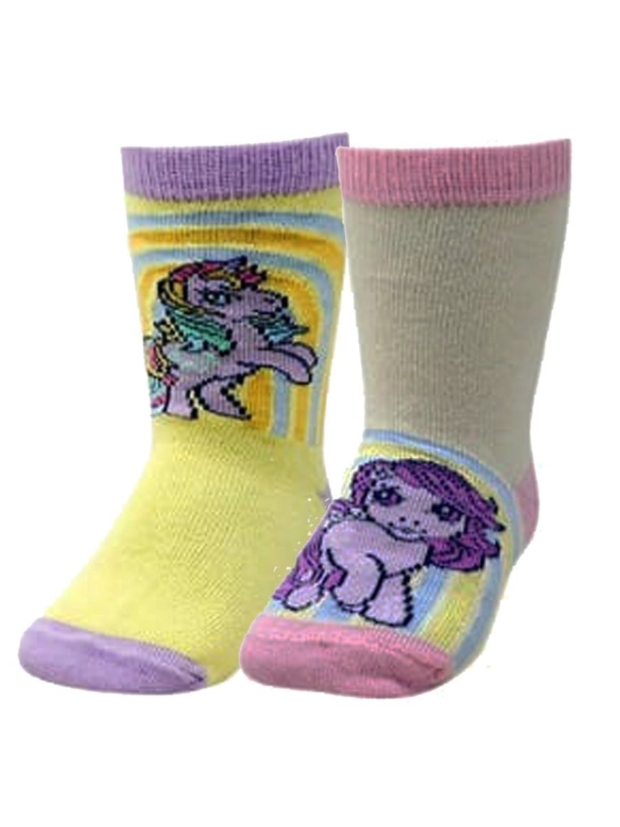 Combo Of 2 Kids Ankle Length Socks:Little Pony- Lemon,Yellow - SOC2-AF-LPLY-6-12