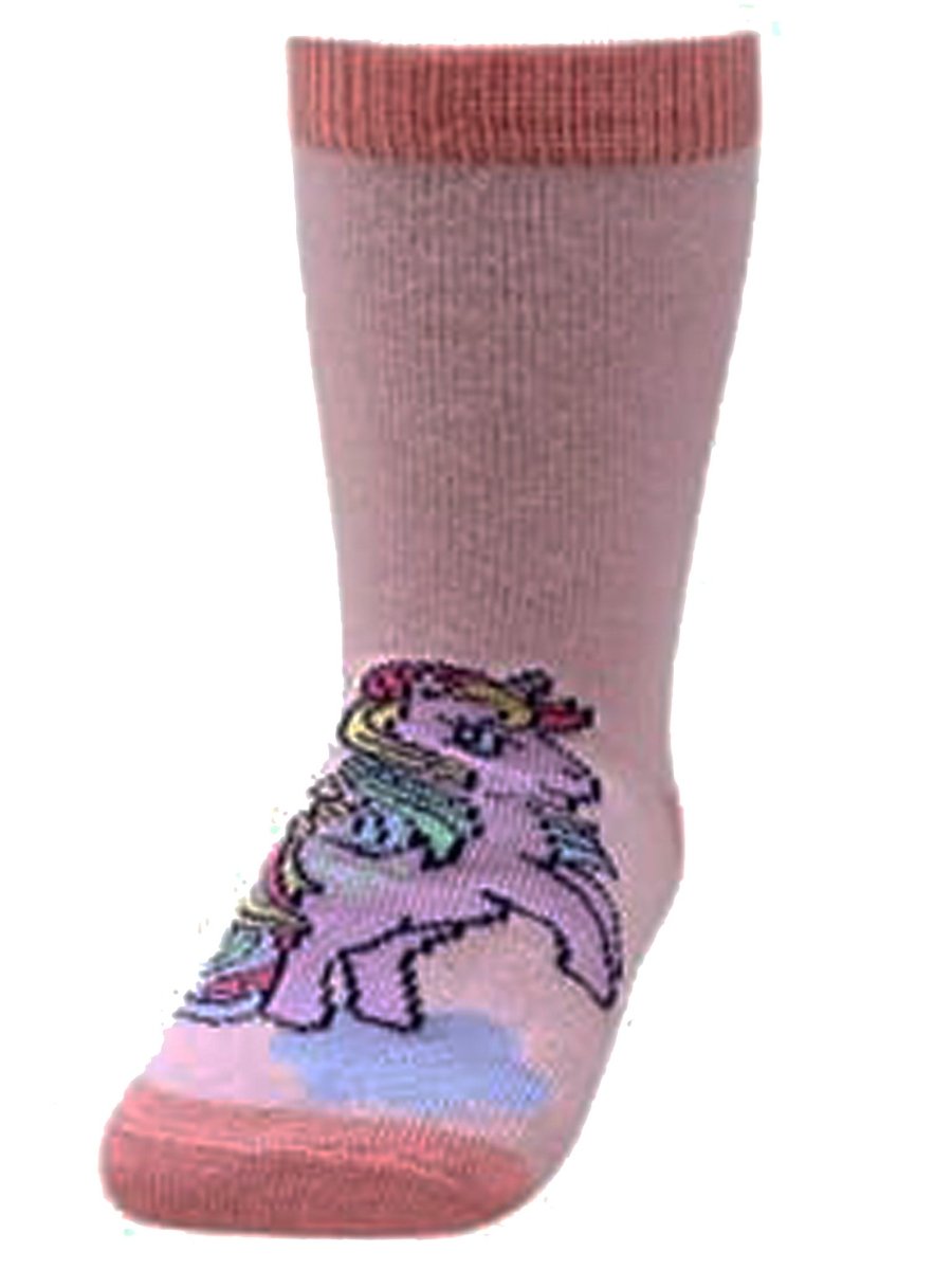 Combo Of 2 Kids Ankle Length Socks:Little Pony-Pink, Peach - SOC2-AF-LPPC-6-12
