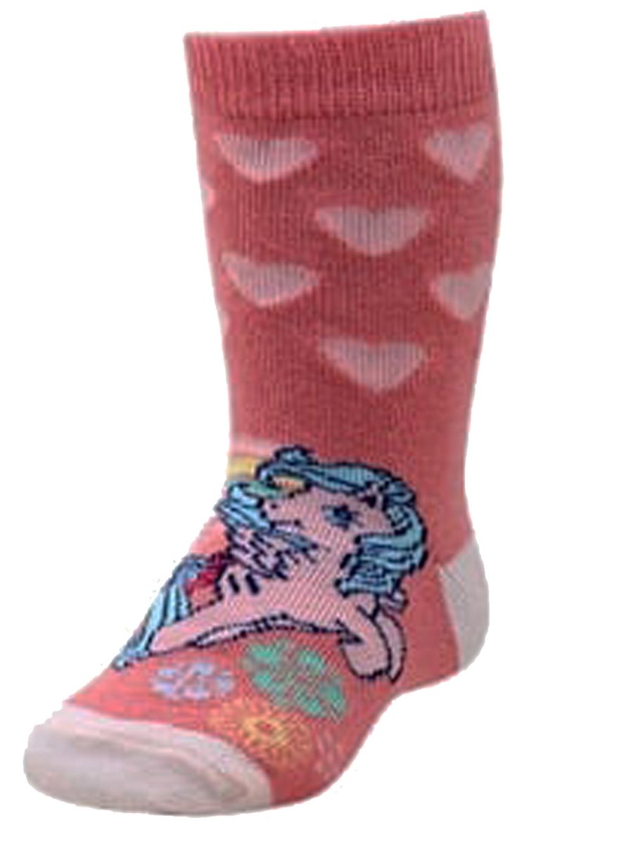 Combo Of 2 Kids Ankle Length Socks:Little Pony-Pink, Peach - SOC2-AF-LPPC-6-12