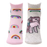 Combo Of 2 Kids Ankle Length Socks:Magic World-Grey, Pink - SOC2-AF-MGGP-6-12