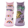 Combo Of 2 Kids Ankle Length Socks:Magic World-Pink, Lavender - SOC2-AF-MGPL-6-12