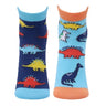 Combo Of 2 Kids Ankle Length Socks:My Dino:Aqua, Blue - SOC2-AF-MDAB-6-12