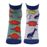 Combo Of 2 Kids Ankle Length Socks:My Dino:Olive, Grey - SOC2-AF-MDOG-6-12