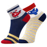 Combo Of 2 Kids Ankle Length Socks:Rider:Grey, Navy - SOC2-AF-RDGN-6-12