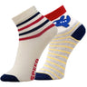 Combo Of 2 Kids Ankle Length Socks:Rider:Off White, Grey - SOC2-AF-RDOG-6-12