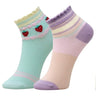 Combo Of 2 Kids Ankle Length Socks:Sweet Berry: Mint, Peach - SOC2-AF-SMP-6-12
