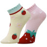 Combo Of 2 Kids Ankle Length Socks:Sweet Berry:Lemon,Pink - SOC2-AF-SLP-6-12