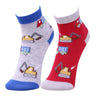 Combo Of 2 Kids Ankle Length Socks:Truck Time: Grey, Red - SOC2-AF-TRTGR-6-12