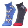 Combo Of 2 Kids Ankle Length Socks:Zebra:Ash, Blue - SOC2-AF-ZBAB-6-12