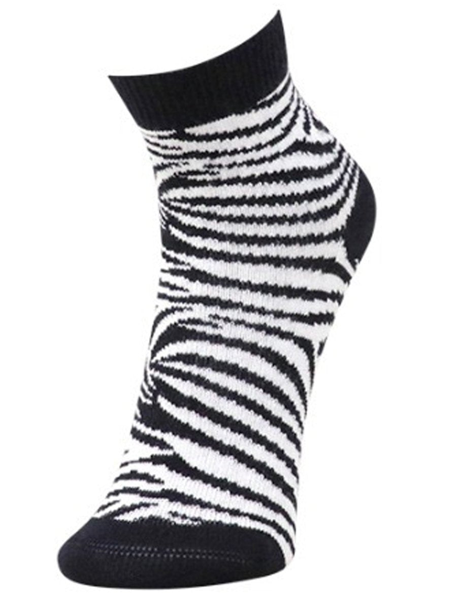 Combo Of 2 Kids Ankle Length Socks:Zebra:Grey, Black - SOC2-AF-ZBGB-6-12