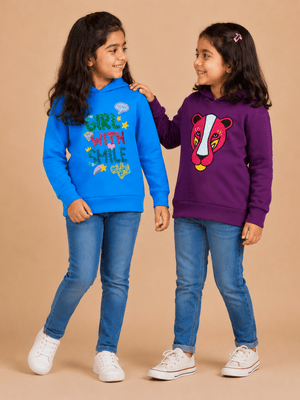 Combo of 2 Kids Hooded Sweatshirts - 0-6-months Kids Winter Hoodies
