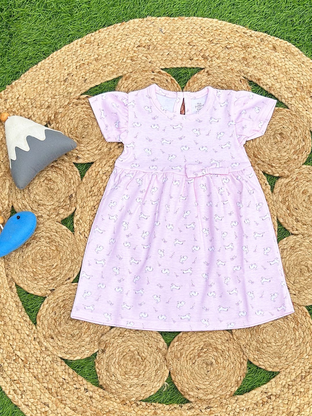 Combo of 2:Pink Rabbit & Polka Dotted Girls Casual Dresses