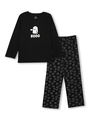 Combo Of 3: Boo Matching Pajama Set For Mom And Baby - Halloween Costumes