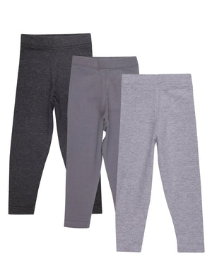 Combo of 3 Girls Full Length Leggings-Frost Grey, Charcoal Grey and Grey - GLLG-3-FCG-0-6