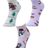 Combo Of 3 Kids Ankle Length Socks:Dear Santa: Ecru,Pink, Lavender - SOC3-AF-DEPL-6-12