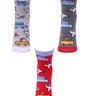 Combo Of 3 Kids Ankle Length Socks:Fly High:Red,Grey,Ash - SOC3-AF-FHRGA-1-2